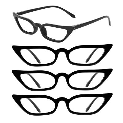 4 Pairs Narrow Cat Eye Reading Glasses for Women 1.25 by WEMOOTEANTS Women's Trendy Black Readers 100 125 1.50 175 200 225 250 275 3.00 350 400