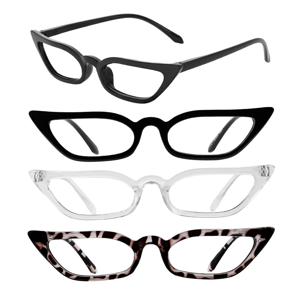 4 Pairs Narrow Cat Eye Reading Glasses for Women 1.25 by WEMOOTEANTS Women's Trendy Multicolor Readers 100 125 1.50 175 200 225 250 275 3.00 350 400