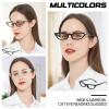 4 Pairs Narrow Cat Eye Reading Glasses for Women 1.25 by WEMOOTEANTS Women's Trendy Multicolor Readers 100 125 1.50 175 200 225 250 275 3.00 350 400 view 2