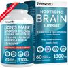 14-in-1 Lions Mane Supplement Capsules - Nootropic Brain Supplement with Ginkgo Biloba for Brain Support, Memory and Focus - Alpha GPC, L Theanine & Choline Supplements with 1300mg Per Serving (60 ct) view 1