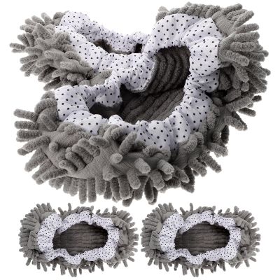 2 Pairs Washable Mop Slippers Shoes Covers Reusable Floor Cleaning Mop Slippers Supple Mop Covers Random Style House Office Bathroom Kitchen