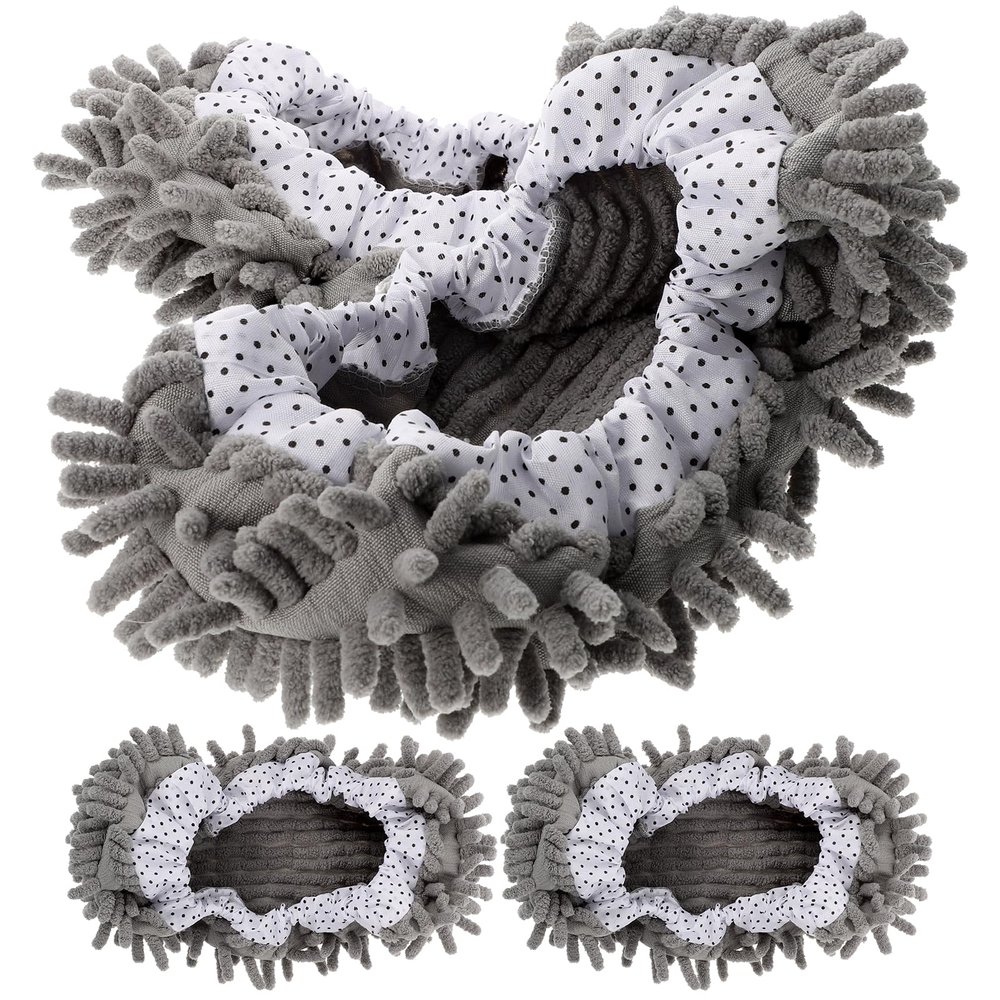 2 Pairs Washable Mop Slippers Shoes Covers Reusable Floor Cleaning Mop Slippers Supple Mop Covers Random Style House Office Bathroom Kitchen