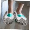 2 Pairs Washable Mop Slippers Shoes Covers Reusable Floor Cleaning Mop Slippers Supple Mop Covers Random Style House Office Bathroom Kitchen view 2