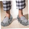 2 Pairs Washable Mop Slippers Shoes Covers Reusable Floor Cleaning Mop Slippers Supple Mop Covers Random Style House Office Bathroom Kitchen view 3