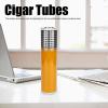 Cigar Storage Travel Tube, Portable Zinc Alloy Cigar Case Cigar Humidor Holder, Cigar Storage Box Cigar Accessories for 3 Cigars(7.9 in-Yellow) view 2