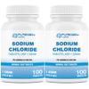 Puregen Labs Sodium Chloride Tablets 1 gm (1000 mg), USP | (15.4gr.) | Normal Salt Tablets | Electrolytes Replenisher Hydration Drink | 2 Pack - 200 Tablets Total view 1