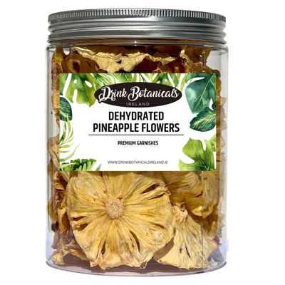 Dehydrated Dried Pineapple Flower Rings | 30+ Slices | 100% Natural | Dried Pineapples | No Sugar Added, Gluten Free| for Cocktails, Baking, Cakes, Snacking, Decoration | PET Jar | 100 Grams | 3.5 Oz
