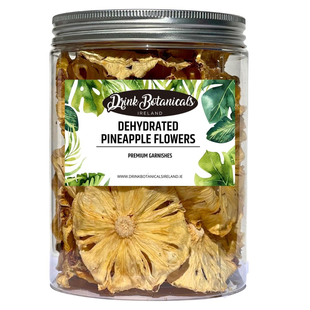 Dehydrated Dried Pineapple Flower Rings | 30+ Slices | 100% Natural | Dried Pineapples | No Sugar Added, Gluten Free| for Cocktails, Baking, Cakes, Snacking, Decoration | PET Jar | 100 Grams | 3.5 Oz