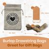 50PCS Premium Burlap Gift Bag and Gift Tag, (4 x 6 inch) Drawstring Line, with Phrase Made with Love, Small Gifts Bags for Wedding Favors Party, Jewelry Pouches , Natural Packaging , DIY Craft Bags, Burlap Yute Bags view 2