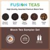 Black Tea Sampler Set, Assortment of Premium Black Teas, 5 Different Tea Sample Pouches, Makes 8-10 Cups of Tea Each, Earl Grey, Vanilla, Peach Vineyard, Black Cherry, Masala Chai by Fusion Teas view 2