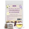 135 Premium Chamomile & Lavender Tea Bags,Relief & Caffeine Free & 100% Natural. view 1