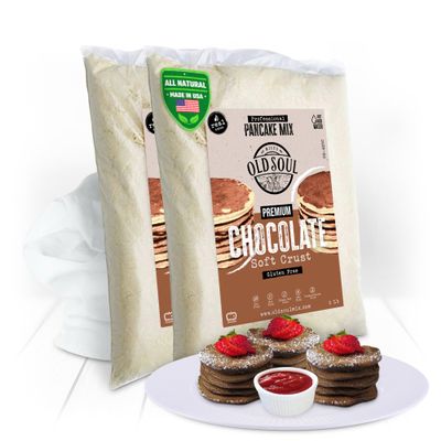 OldSoul Poffertjes Batter Mix | GLUTEN FREE | Chocolate Dough Mix | 10 Lbs | 1400 Mini Dutch Pancakes (10 Lbs, Gluten Free)