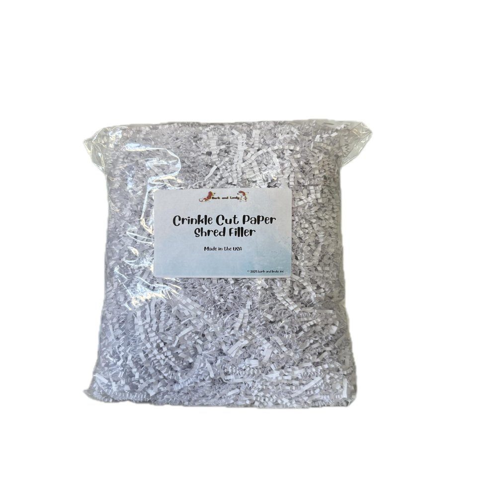 8oz Crinkle Cut Paper Shred Filler - Decorative Packaging and Gift Basket Filling (white)