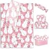 100 Sheet Christmas Tissue Paper Pink Snowman Gift Wrapping Paper Winter Xmas Decorative DIY Art Craft Paper for Home Party Gift Bouquet Decor, 13.7 x 19.6 Inch view 1