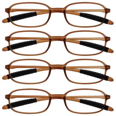 WEMOOTANTS 4 Packs 3.5 Narrow Reading Glasses for Women Men Blue Light Blocking Brown Readers 1.0 1.5 2.0 2.5 3.0 350 4.0