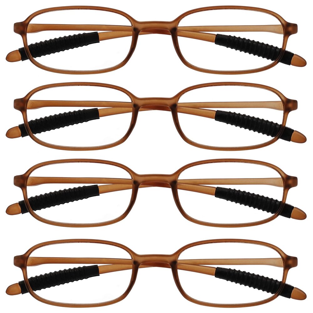 WEMOOTANTS 4 Packs 3.5 Narrow Reading Glasses for Women Men Blue Light Blocking Brown Readers 1.0 1.5 2.0 2.5 3.0 350 4.0