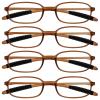 WEMOOTANTS 4 Packs 3.5 Narrow Reading Glasses for Women Men Blue Light Blocking Brown Readers 1.0 1.5 2.0 2.5 3.0 350 4.0 view 1