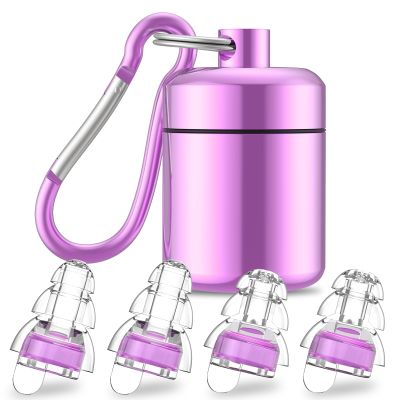 High Fidelity Concert Earplugs for Concerts MusiciansEarplugs for noise reduction24db Advanced Filter Technology Ear Protection for Music Festivals,DJ's, Nightclub, Drummers - 2 Pairs(Purple)