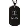 CHERLINKS Medical Alert Black Dog Tag, MERS Awareness, SOS Emergency Health Life Alert ID Engraved Stainless Steel Chain Necklace For Men Women Kids view 1