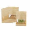 100 PackClear Window Airtight Brown Kraft Paper for Zip Food Storage Lock Small Mini Papar Bags Seed Saving Reclosable Seal Zipper Pouch Coffee Packaging Sample Bags for Small Business 2.75x3.5" view 1
