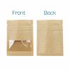 100 PackClear Window Airtight Brown Kraft Paper for Zip Food Storage Lock Small Mini Papar Bags Seed Saving Reclosable Seal Zipper Pouch Coffee Packaging Sample Bags for Small Business 2.75x3.5" view 4