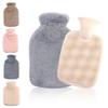 1L hot water bottle with bag for hands 1Pcs hot water bottle with fashionable cover hot water bottle with soft cover soft and comfortable plush cover PVC hot water bottle for children and adults view 2