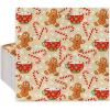 100 Pack Christmas Paper Napkins Gingerbread Man Candy Cane Snowflake Disposable Luncheon Dinner Napkins Xmas Winter Decorative Napkin for Home Kitchen Party, 6.5 x 6.5 Inch view 1