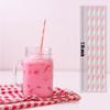 ALINK 100 Pink and White Striped Paper Straws, Biodegradable Disposable Drinking Straws for Christmas, Brithday, New Year, Party Decoration Supplies view 2