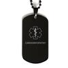 CHERLINKS Medical Alert Black Dog Tag, Cardiomyopathy Awareness, SOS Emergency Health Life Alert ID Engraved Stainless Steel Chain Necklace For Men Women Kids view 1
