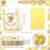 Seajan 24 Pack 10.63 x 8.27 Inch Baby Shower Jungle Safari Animal Party Favor Goodie Bags with Handle for Child's Birthday Gender Reveal(Yellow, Bee) view 2