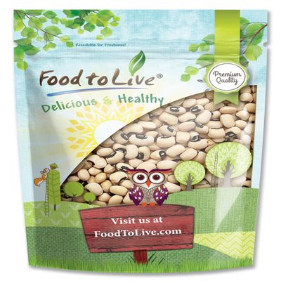Black-Eyed Peas, 4 Pounds  Raw Dried Whole Cow Peas, Kosher, and Vegan, Sproutable, Bulk Black-Eyed Peas. High in Dietary Fiber, Easy to Cook. Great for Soups, Stews, Salads and Vegan Burgers