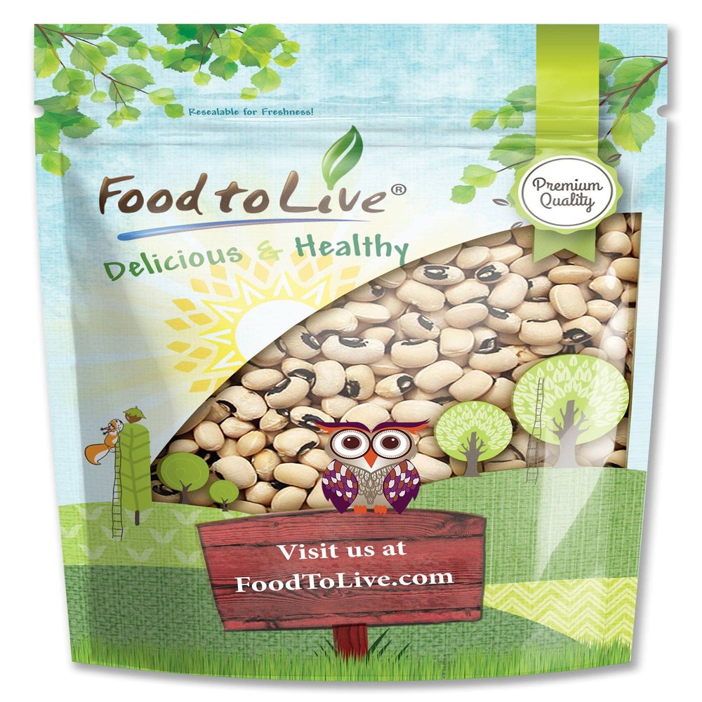 Black-Eyed Peas, 4 Pounds Raw Dried Whole Cow Peas, Kosher, and Vegan, Sproutable, Bulk Black-Eyed Peas. High in Dietary Fiber, Easy to Cook. Great for Soups, Stews, Salads and Vegan Burgers