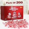 Christmas Mini Candy Canes Classic Red & White Peppermint Flavor for Holiday Family Indulgement - Small Candy Canes Individually Wrapped for Kids & Adults, Great Candy Cane Gift Set (200 Count) view 2