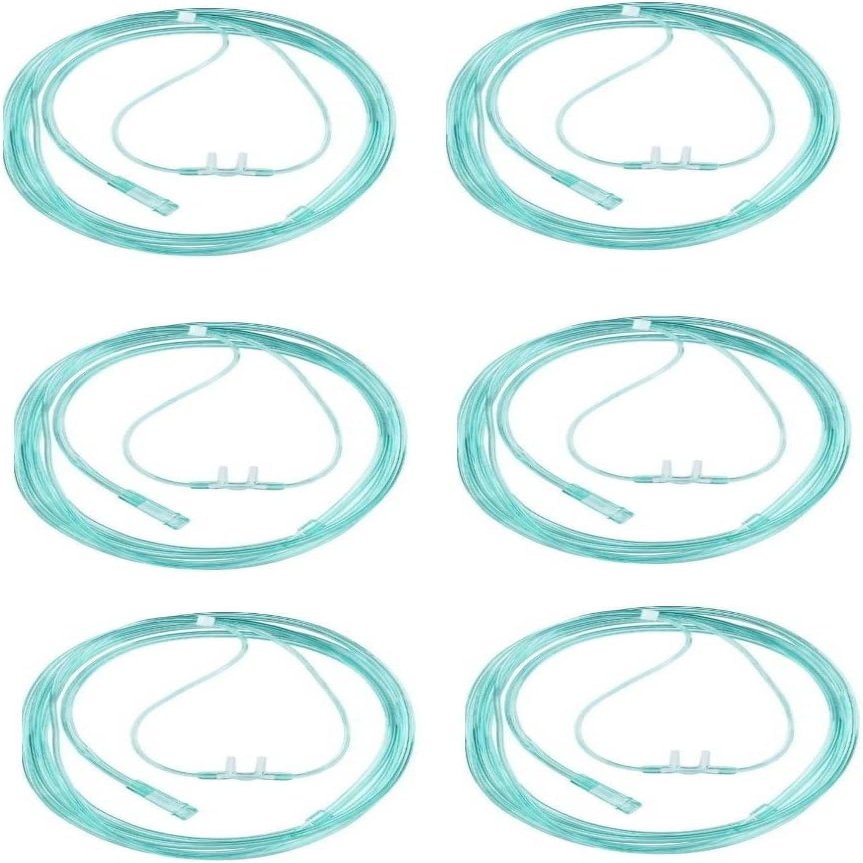 KASHSURG Nasal Cannula for Oxygen with Soft Touch, Universal Connector for Adults (14 Feet, Pack of 6)