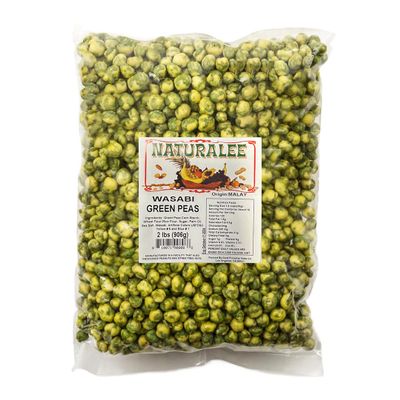 Naturalee Wasabi Peas 2 lb - Wasabi Coated Green Peas - Vegan, High Fiber Snack, Spicy Crunch