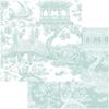 Caspari Chinoiserie Toile Reversible Gift Wrapping Paper in Robin's Egg - 30" x 8' Roll, 2 Rolls view 1