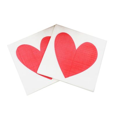 ABOOFAN Chic Heart Pattern Dinner Napkins Disposable Napkins Disposable Heart for Party Banquet