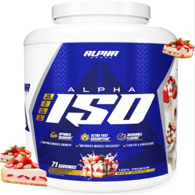 Alpha Supps ISO, Low Carb 100% Whey Protein Isolate Powder, 25 Grams Per Serving, Helps Support Muscle Growth, Low Sugar and Gluten Free (Strawberry Shortcake, 5 lb)
