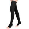 Athbavib 20-30mmHg Compression Stockings for Women and Men, Thigh High Open Toe Medical Graduated Compression Socks, Best Support for Treatment Varicose Veins Swelling (Black,Small) view 1