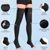 Athbavib 20-30mmHg Compression Stockings for Women and Men, Thigh High Open Toe Medical Graduated Compression Socks, Best Support for Treatment Varicose Veins Swelling (Black,Small) view 4