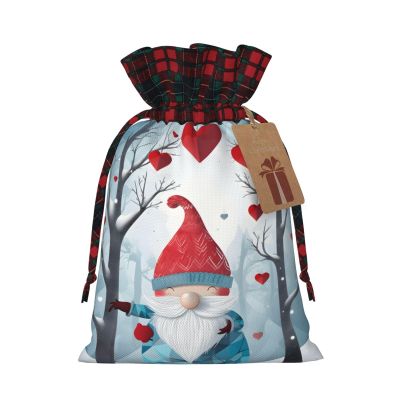 FYCFSLMY Happy Christmas Christmas Gift Bag, Drawstring Bag Stocking Storage Sack Present Xmas Gift Party Favors Bags