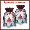 FYCFSLMY Happy Christmas Christmas Gift Bag, Drawstring Bag Stocking Storage Sack Present Xmas Gift Party Favors Bags view 2