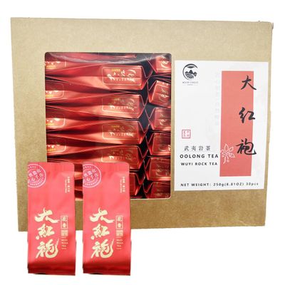 250g 8.81oz Chinese Top10 Famous Tea Wuyi Da Hong Pao/Rock Tea/Big Red Robe/Dahongpao Oolong Tea 30 Count Tea Bags Value Pack Grade AAA
