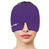 EXQUISLIFE Migraine Headache Relief Cap, Gel Ice Head Wrap, Hot and Cold Therapy, Headache Eyes Mask for Sinus, Puffy Eyes, Tension and Stress Relief (Purple) view 1