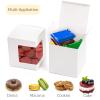 AVLA 50 Pack Gift Boxes for Sublimation Mugs, 4.3x4.3x5'' Small White Packaging, 12OZ 15OZ Transparent Cups Wrapping With Clear View Window, Cupcake Christmas Ornament Box for Wedding view 4