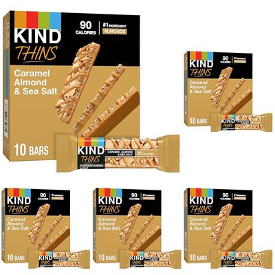 KIND THINS Caramel Almond & Sea Salt, Gluten Free, 100 Calories, 10 count (Pack of 5)