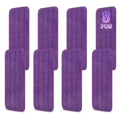 8 Pack 16.5 inch Reusable Mop Pads Microfiber Spray Mop Replacement Heads for Wet/Dry Mops Compatible with Bona Floor Care System