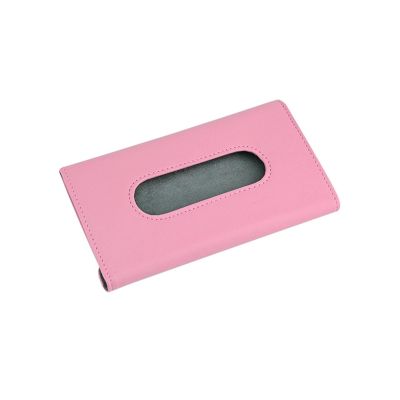 GRFIT Tissue Box Holder Car Visor Tissue Holder PU Leather Hanging Paper Towel Clip Napkin Holder Backseat Tissue Case Interior Accessories Decorative Napkin Holder (Color : Pink with Clip)