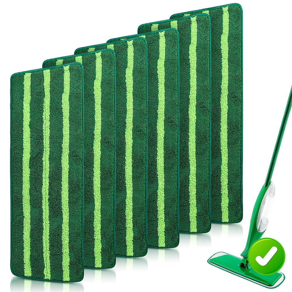 6 Pack Spray Mop Refills for Libman Freedom Spray Mop, Reusable Microfiber Mop Pad Replacement Head Without Handle