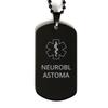 CHERLINKS Medical Alert Black Dog Tag, Neuroblastoma Awareness, SOS Emergency Health Life Alert ID Engraved Stainless Steel Chain Necklace For Men Women Kids view 1
